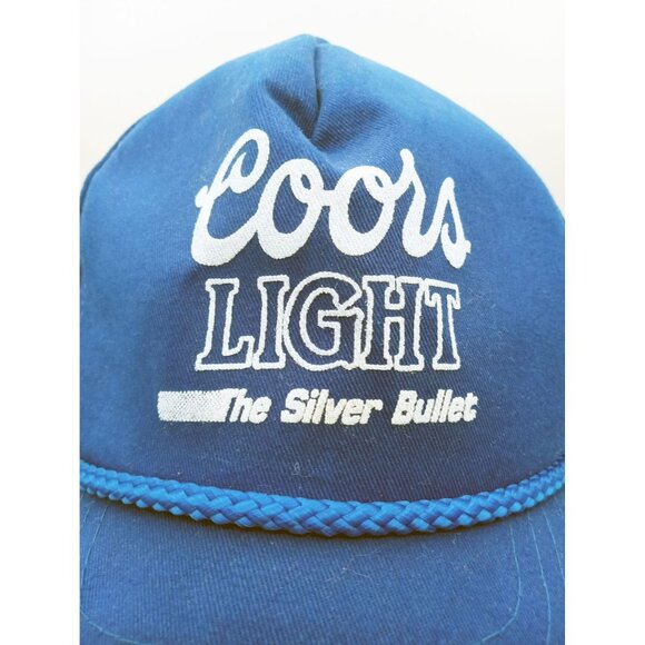 Trucker Hat Coors Light The Silver Bullet Blue Vintage Cap Adjustable Youngan - Picture 3 of 14